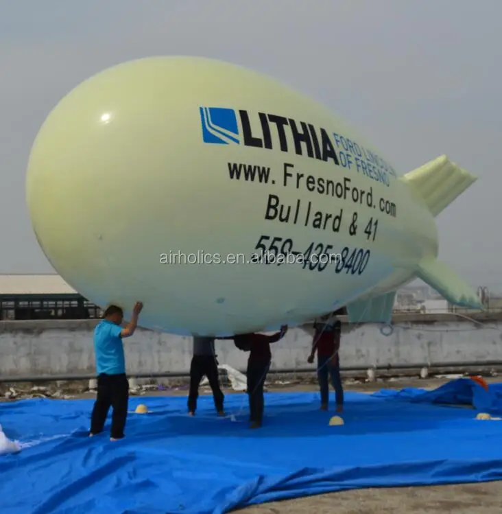H4126 Commercial Custom PVC Helium Balloon Inflatable Zeppelin / Inflatable Advertising Blimp With LED Light