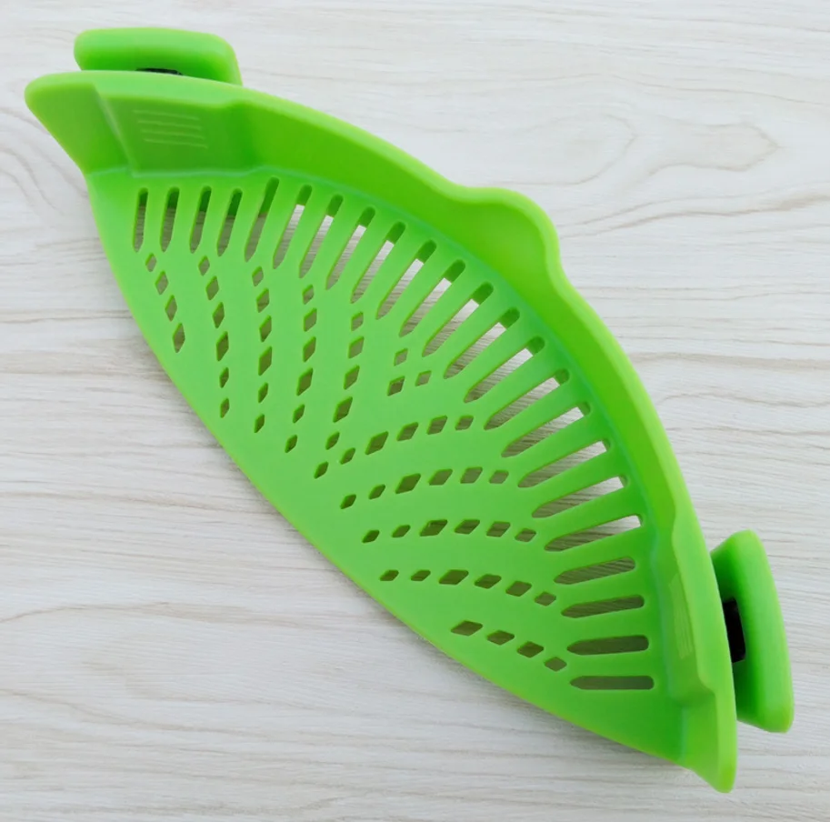 Kitchen Silicone Basket Strainer Draining Basket Kitchen Snap Strainer Clip on Silicone Colander Pot Strainer