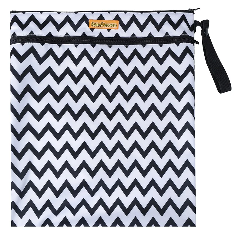 Cloth Diaper Wet Dry Bags Waterproof Reusable with Two Zippered Pockets Travel Beach Pool Daycare Soiled Baby Items