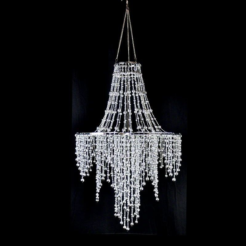 Home  decoration  silver plastic ball  bead  chandelier
