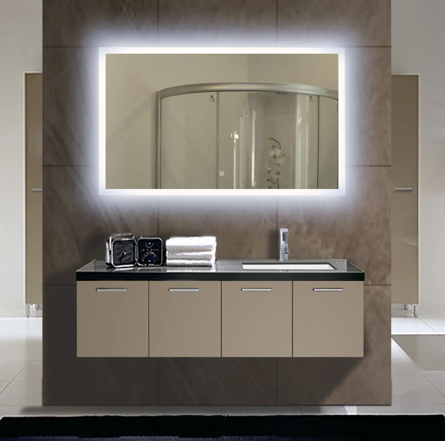 Modern IP44 Light Vanity Mirror Led Touch Switch Bathroom Illuminated LED Side