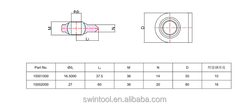 Rod Ends Forged Weld-on Ball For Lower Lift Straight Ball Joint Rod Ends