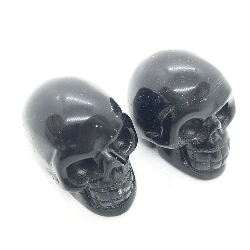 High quality hand carved natural obsidian skulls crystal artware