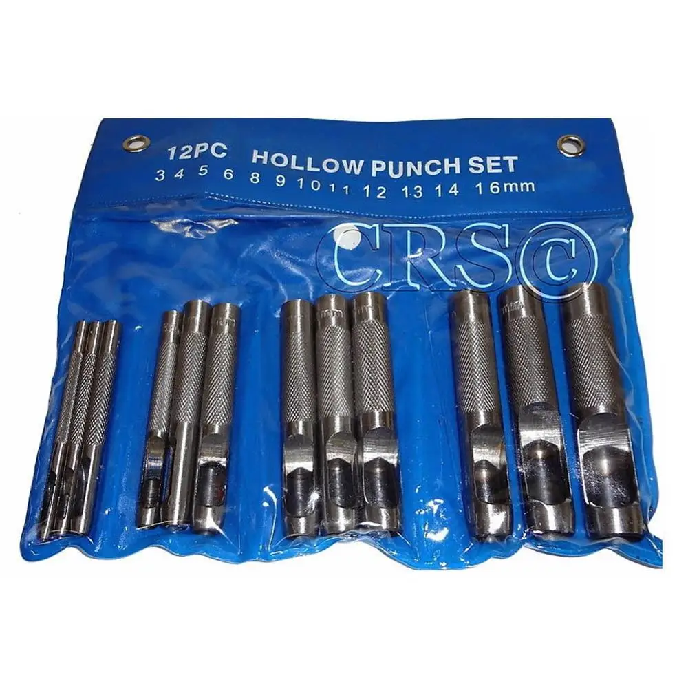 Newly 12 Pcs/Set 3-16mm Hollow Punch Hole leather punch