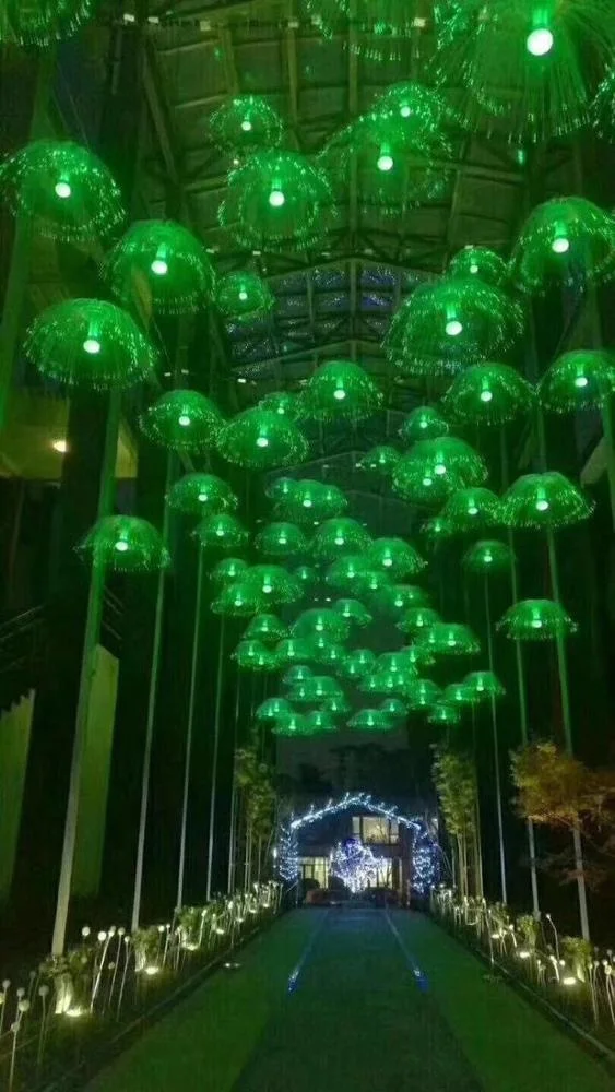 Party hanging decorations with led light inflatable jellyfish lamp for Pub Wedding