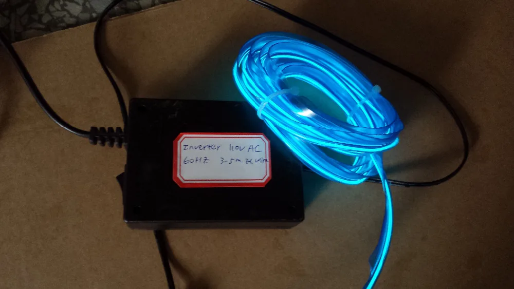 EL wire flexible neon 3V DC,12V DC battery pack car inverter,driver
