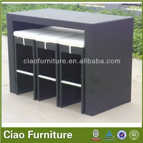 Садовая Барная Мебель Ночной паб ротанговый высокий стол и стулья