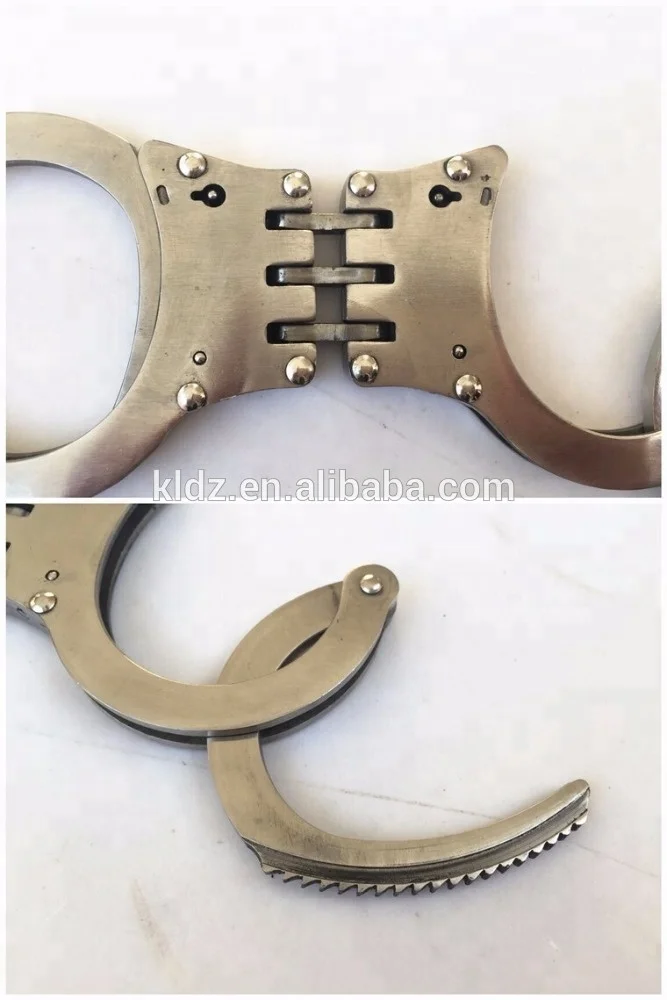 High Quality Silver Color Double Locking Stainless Steel Handcuff