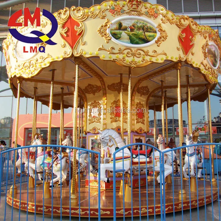 Amusement park rides mini child carousel horse merry go round kiddie rides carousel horse small white carousel playground Sale