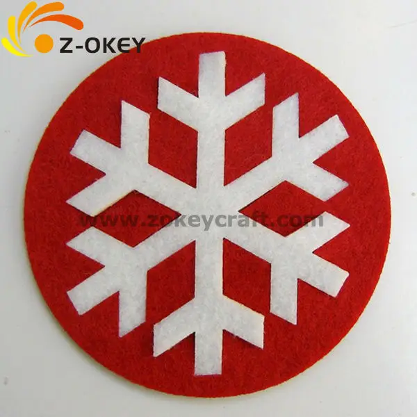 best price Hot Sale 2015 new design Christmas felt table coaster table placemat cup pad table decoration pan holder