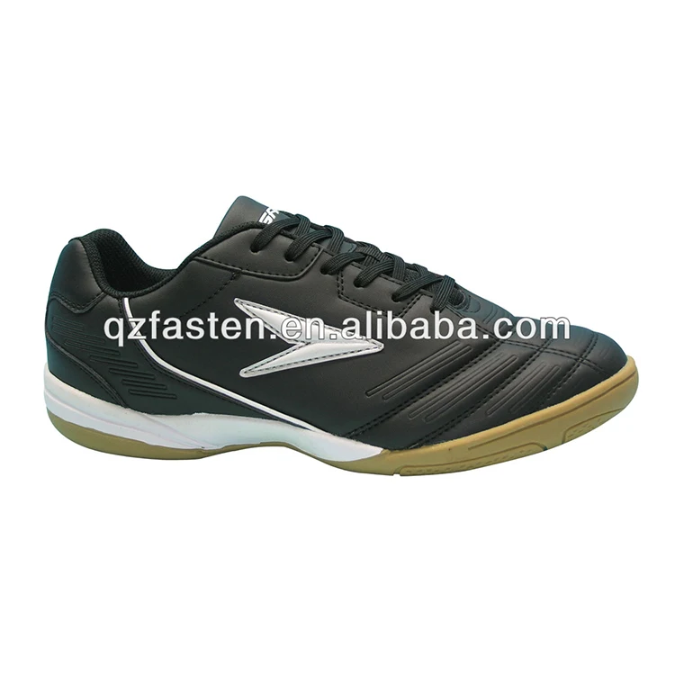 
Latest design black color with PU upper breathable textile lining durable TPR outsole comfortable wearing soccer shoes 