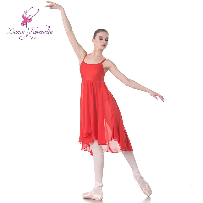 Top Selling Red Chiffon Dress for Adult Girls Ballet, Lyrical and Contemporary Dancing 02D0120