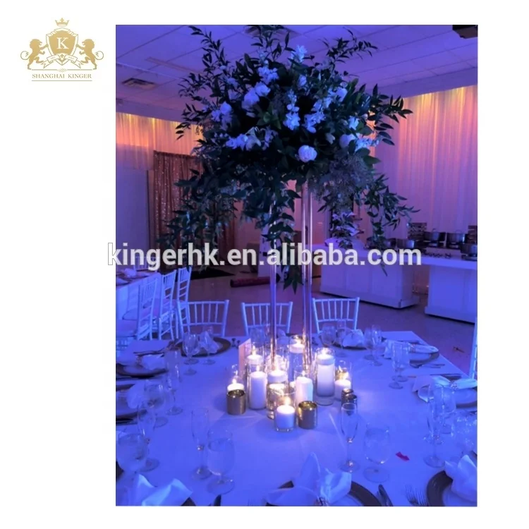 Decorative Tall Road Lead Flower Stands for Wedding Table Centerpieces Party Decoration Event & Party Supplies Metal GOLD KINGER