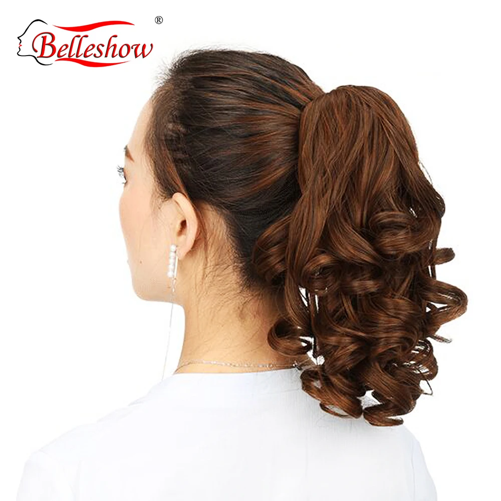 Лидер продаж, наращивание волос на шнурке, синтетические волосы, короткий кудрявый хвост, Синтетический хвост