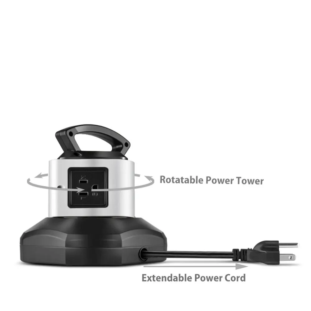USA Plug Outlets Powerstrips Bar Stand Tower, Individual Switch, 6.5 FT Extension Cord