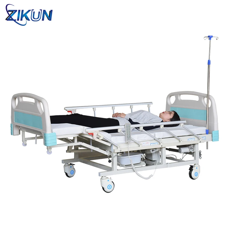 
Lift back remote control 3 functions hospital cot bed with potty hole 