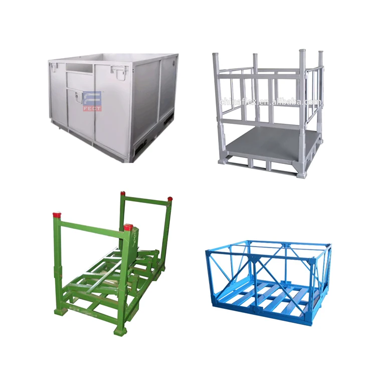 Powder Coating Steel Wire Mesh Pallet Box/crate Warehouse Mesh Cage With Wheels