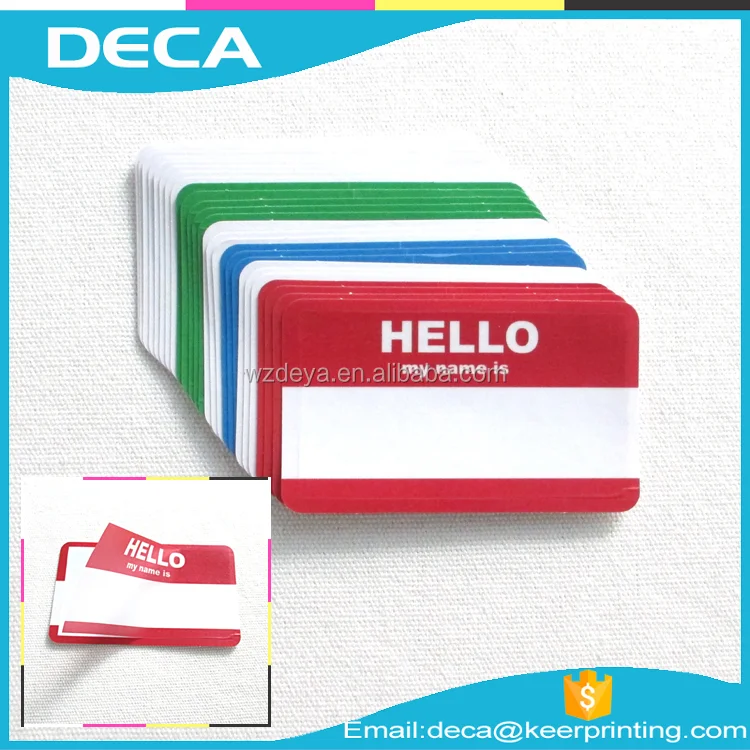 Self Adhesive Colors Hello My Name Is Tag Label Stickers for Back to School Classroom Student Office Desk Cubby Locker Clothes
