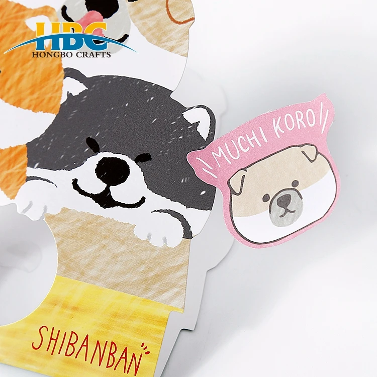 Funny animal shaped star shaped sticky note pad / dog shape sticky notes