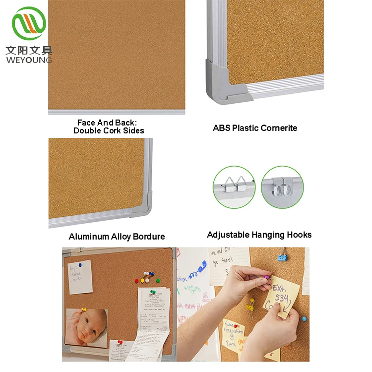 Portable Design Office Wall Mounted Decoration Soft Notice Board Cork Bulletin Board