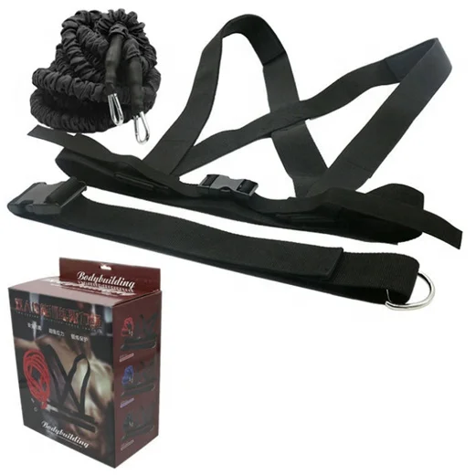 2019 New Double resistance bands training pull rope stretch battle Elastic rope with cloth cover Waist/shoulder brace