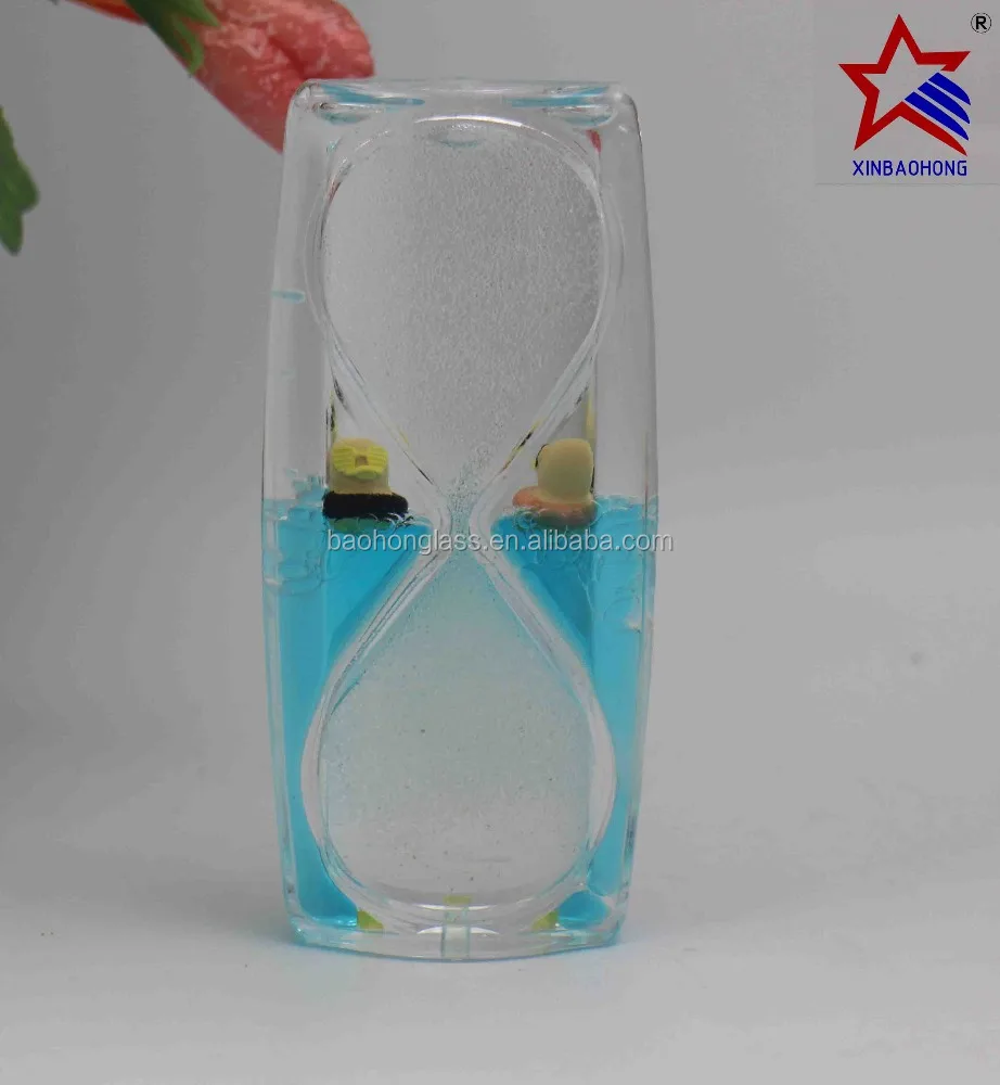 Unbreakable Plastic Reversing Flowing Non-Toxic Liquid Hourglass For Kids