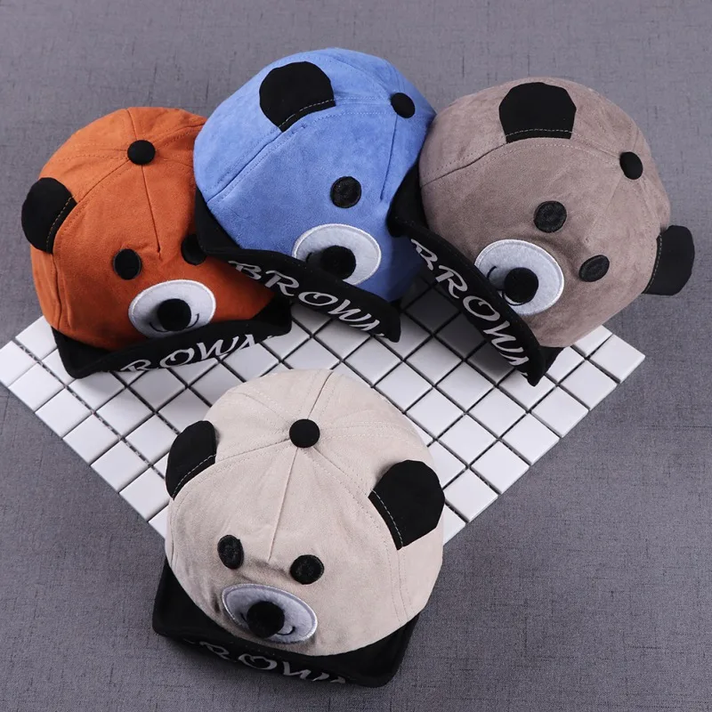 
New Cartoon Bear Children Hat Spring Summer Baby Adjustable Baseball Hat Cotton Newbron Hat Soft Sunhat Baby Accessories 