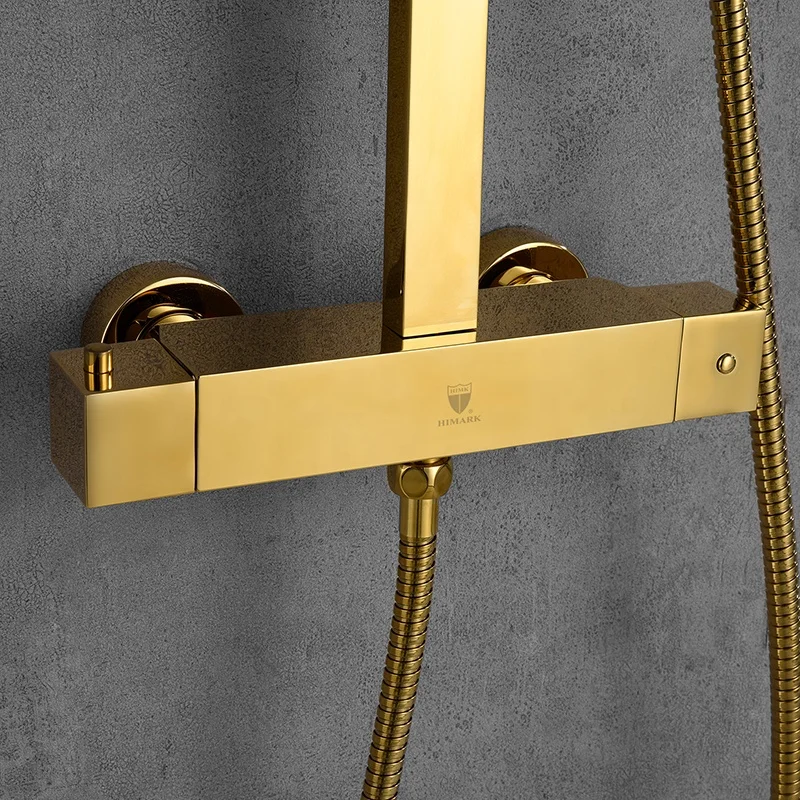HIMARK modern bathroom wall mounted robinetterie salle de bain golden shower sets and faucets bath shower mixer