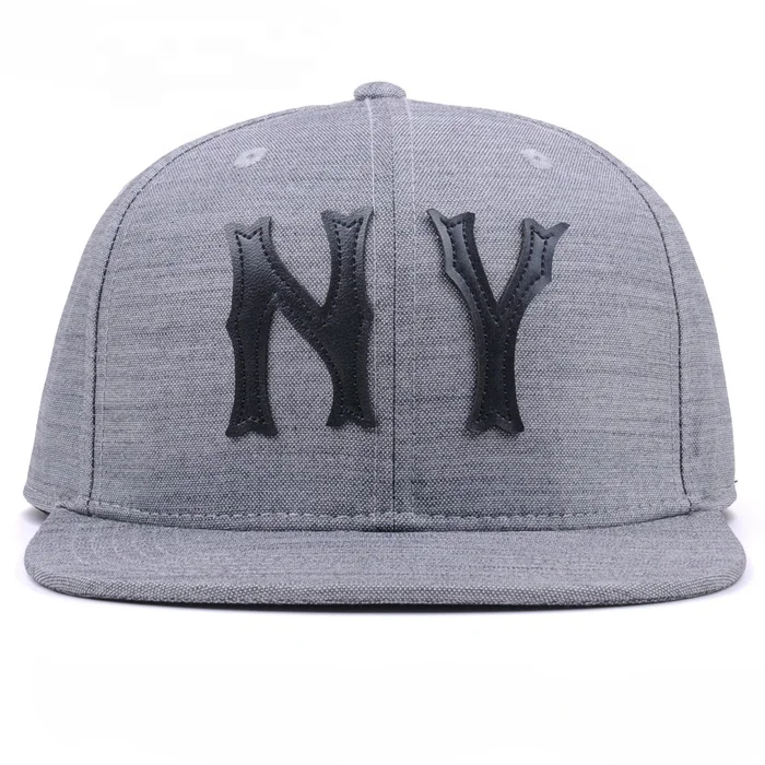 
Fashion NY leather stitching custom mens snapback 