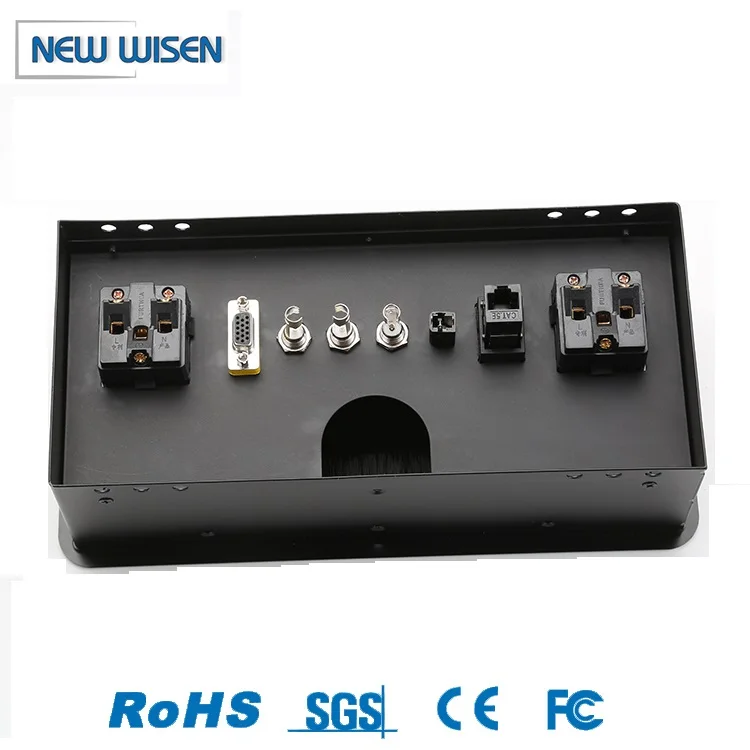 Hide Rj45 Desktop Cable Cubby  Conference Cover Flip Socket Cable desk flip up media connector