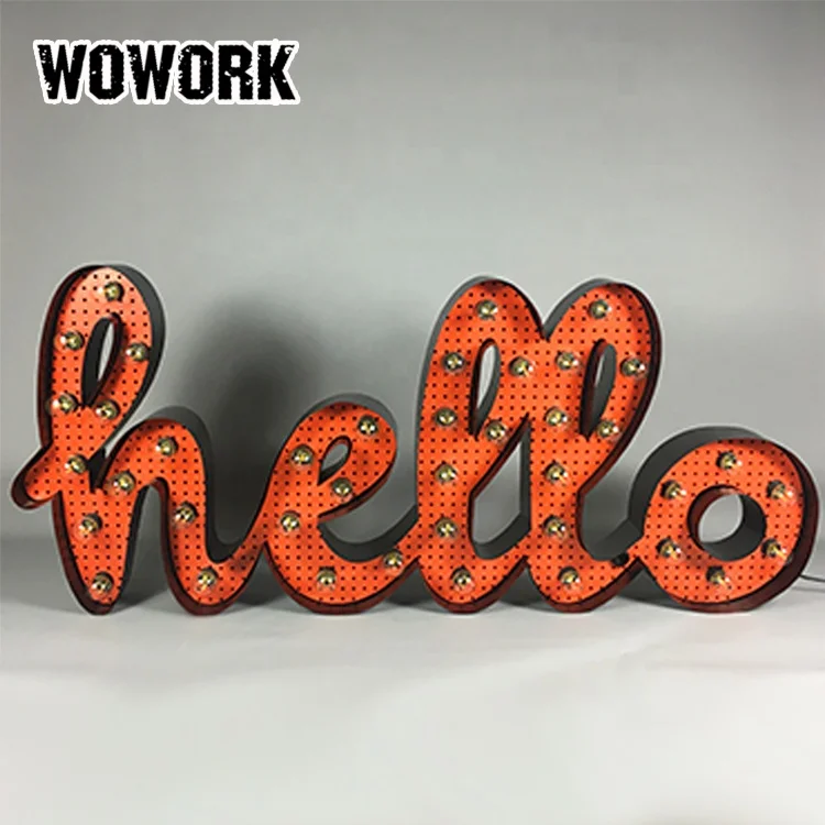 2024 WOWORK LED bar carnival display circus vintage style letter light Sign for shop decoration