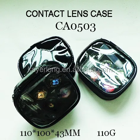 Звездная и украшенная драгоценностями сумка из полиуретана для контактных линз с 2 держателями для линз CA0503