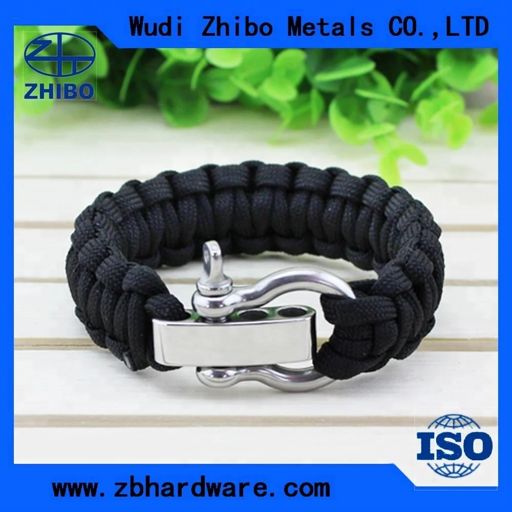 adjustable stainless steel material shackle bow shackle for paracord bracelet