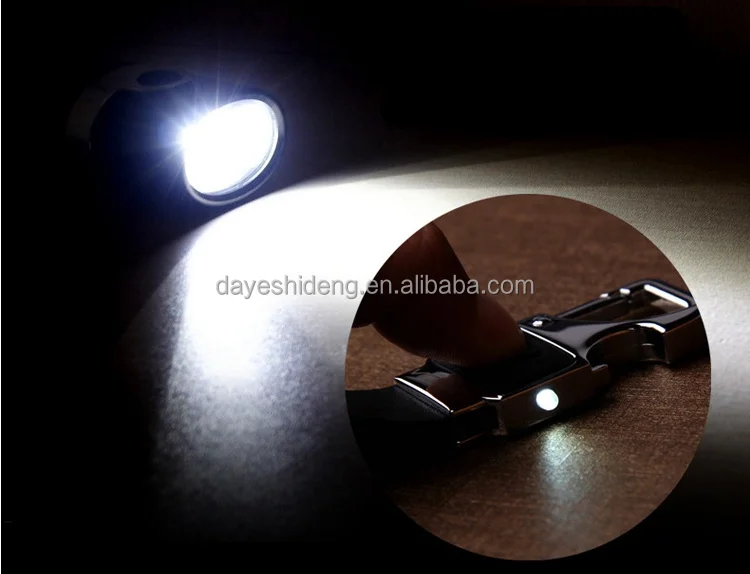 Multifunctional car key Chain Leather Alloy car key ring with small light for Lincoln Mazda Hyundai Cadillac Lexus Mitsubishi