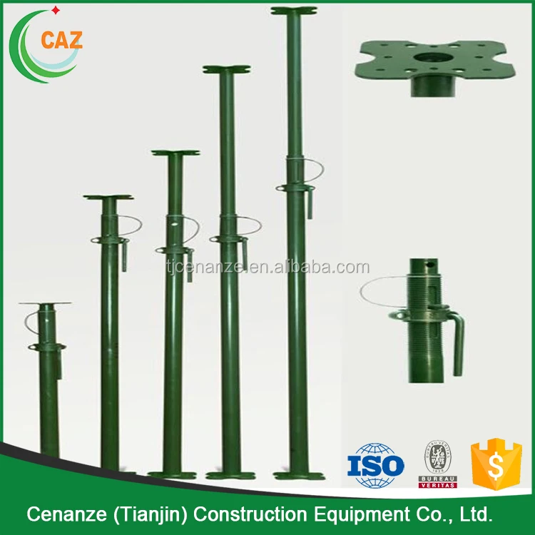 Tubular Scaffolding Shoring Hot-dip Galvanized Heavy Duty Strut Jack Adjustable Height Steel Prop