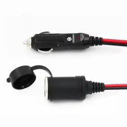 PVC Copper Wire Red And Black Cigar Cable Heavy Duty Cigarette Lighter Plug Male With Female Socket