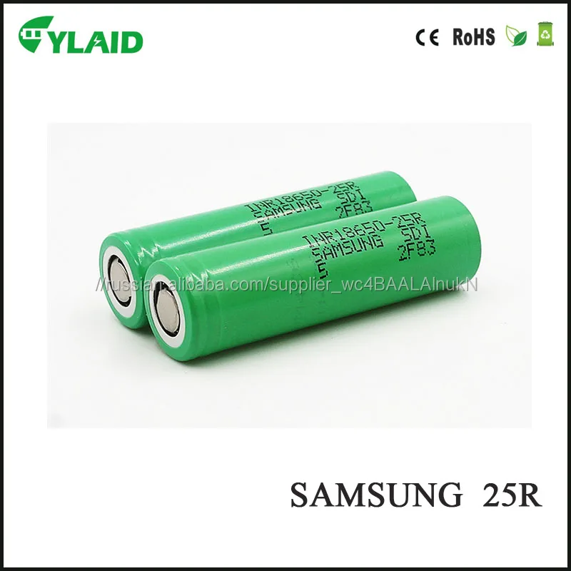 25r литий - ионный аккумулятор 2500mah оригинал 18650 ежиком аккумулятора for Samsung