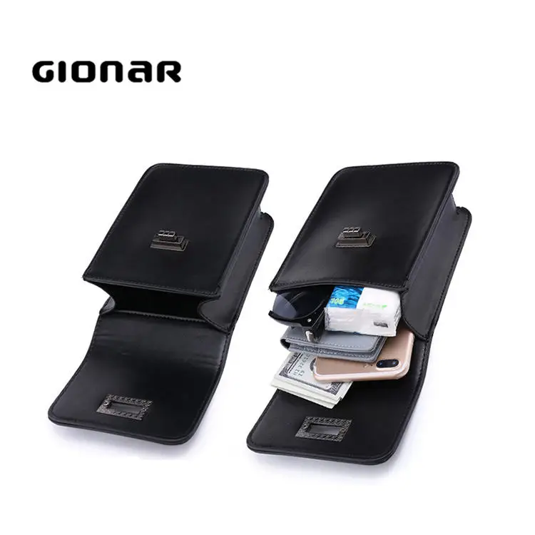 Custom Genuine Leather Multifunctional Phone Bags Ladies Pouch Belt Leather Waist Bag