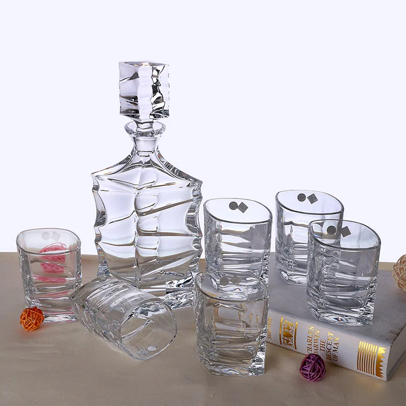 7pc bohemia jihlava crystal glassware for wine whiskey