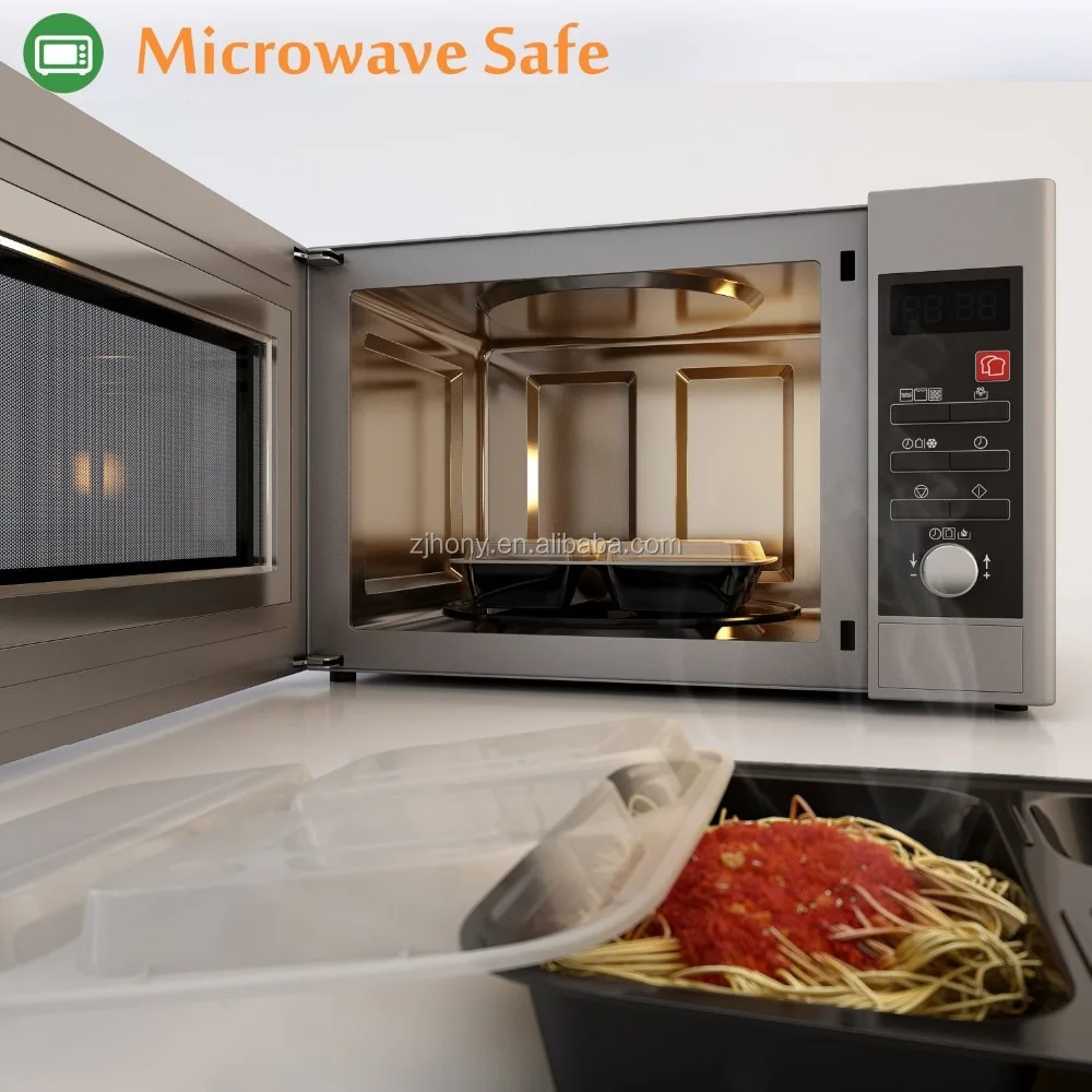 Meal Prep Containers 3 Compartment with Lids, Food Storage Bento Box | BPA Free | Stackable | Reusable Lunch Boxes, Microwave