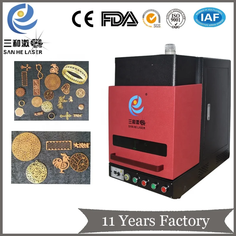 30W 60W Portable mini  fiber laser marking/cutting machine for jewelry gold  silver copper brass aluminum