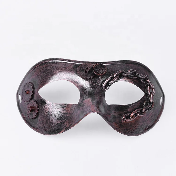 Custom Personalized Retro Gear Era PVC Plastic Steampunk Mask Rock Punk Eyewear Half Mask Design for Halloween