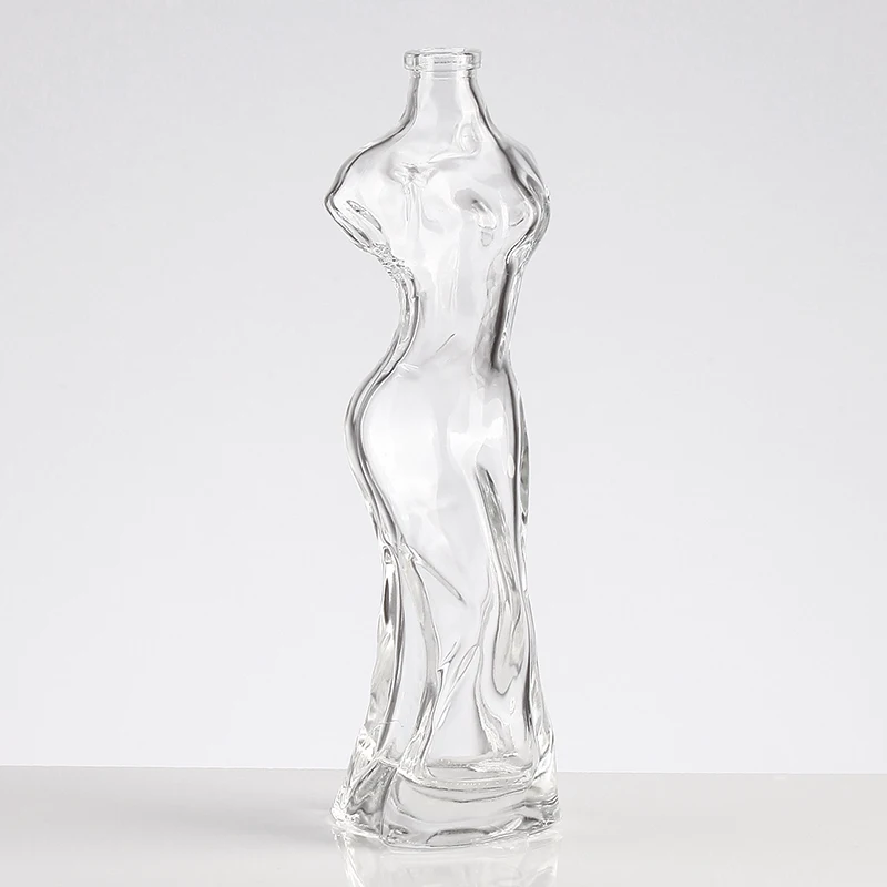 Woman Body Shape Unique Liquor Glass Bottle Wholesale Empty Glass Bottle