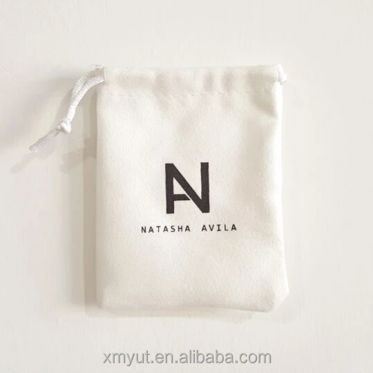 Jewellery Bag or Customized Accept Velvet Drawstring Jewellery Pouch/velvet Gift Recyclable Screen Printing,hot Stamping White