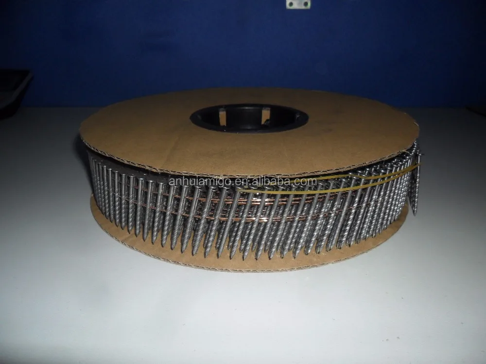 2500pcs/roll twisted/ring/smooth wire coil nails used by pallet chief nailer pallet machine