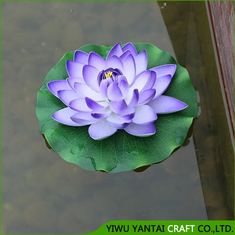 Fashion beautiful indoor decorations artificial flower EVA floating lotus plastic flower