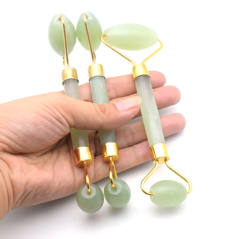 Hot sale healing slimming wrinkle treatment crystal roller jade ball for face, neck, and eyes