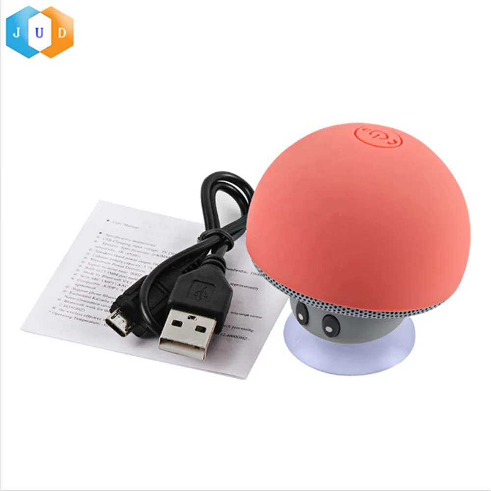 
2019 Waterproof Suction Mini Mushroom Portable Gift Speaker Wireless Wireless Mushroom Outdoor Speaker Promotional Mini Speaker 
