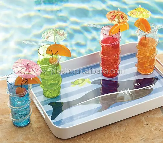 clear Plastic Cup with Crazy Twist Straw 300ml for