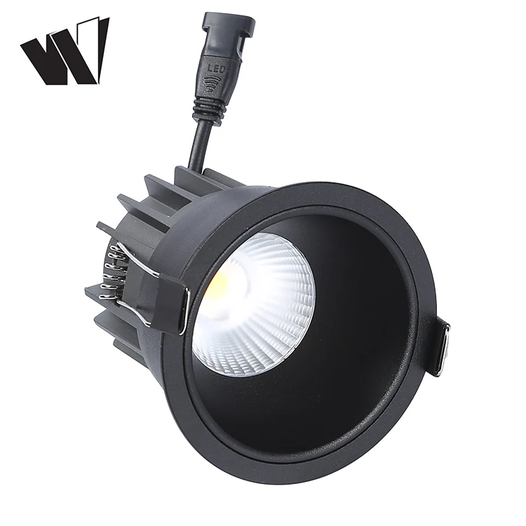 High power adjustable beam recessed COB 12w dimmable ceiling led down light